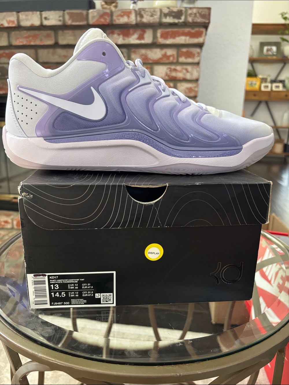 Nike KD17 Low Lavender Men’s Basketball Shoes Size 13 FJ9487-500